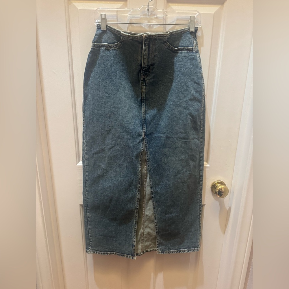 H&M Blue Denim Maxi Skirt